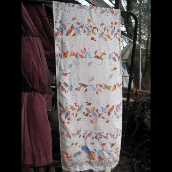 Echo 100% Silk ? Pheasant Birds Harvest Colors Themed Scarf Shawl Handkerchief - Picture 1 of 12